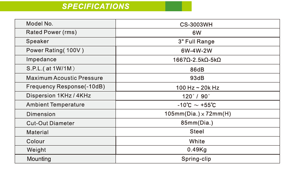 CS-3003WH