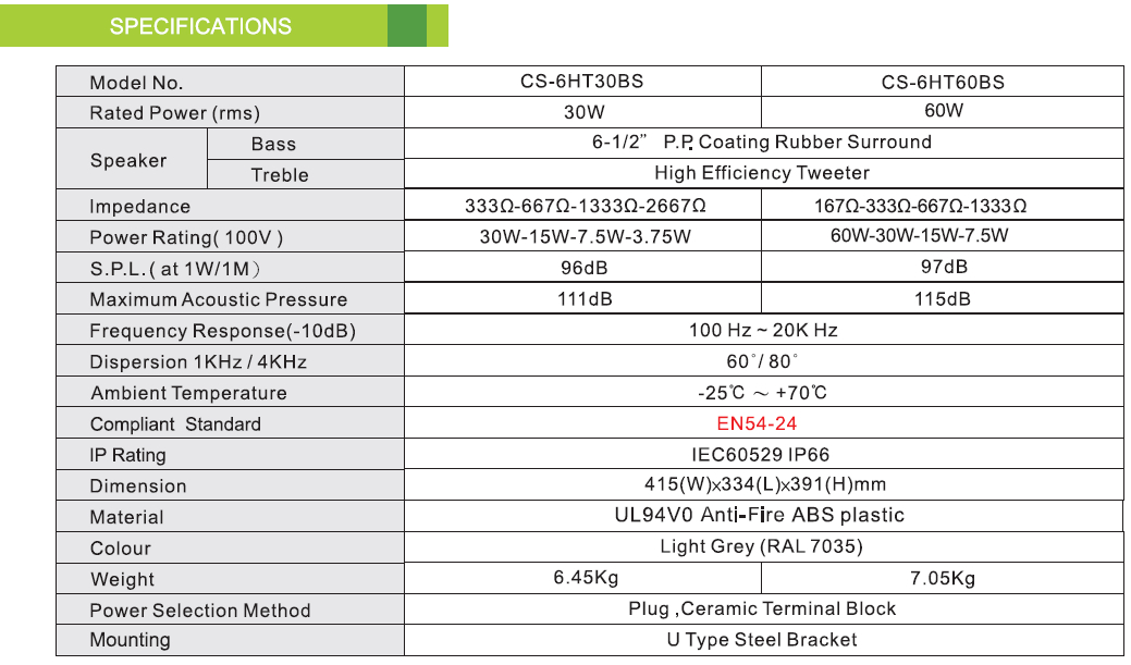 CS-6HT30BS 6TH60BS